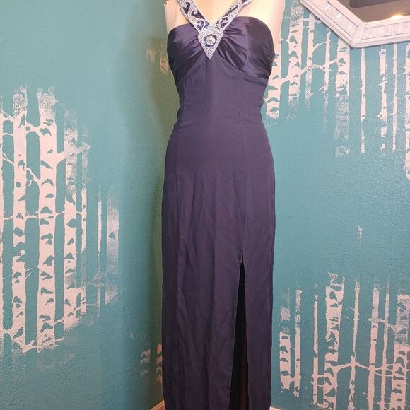 Elegant Vintage Jump Maxi Dress with Slit - Picture 4 of 10